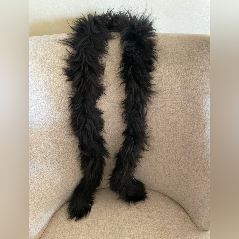 Black Real Fur Scarf